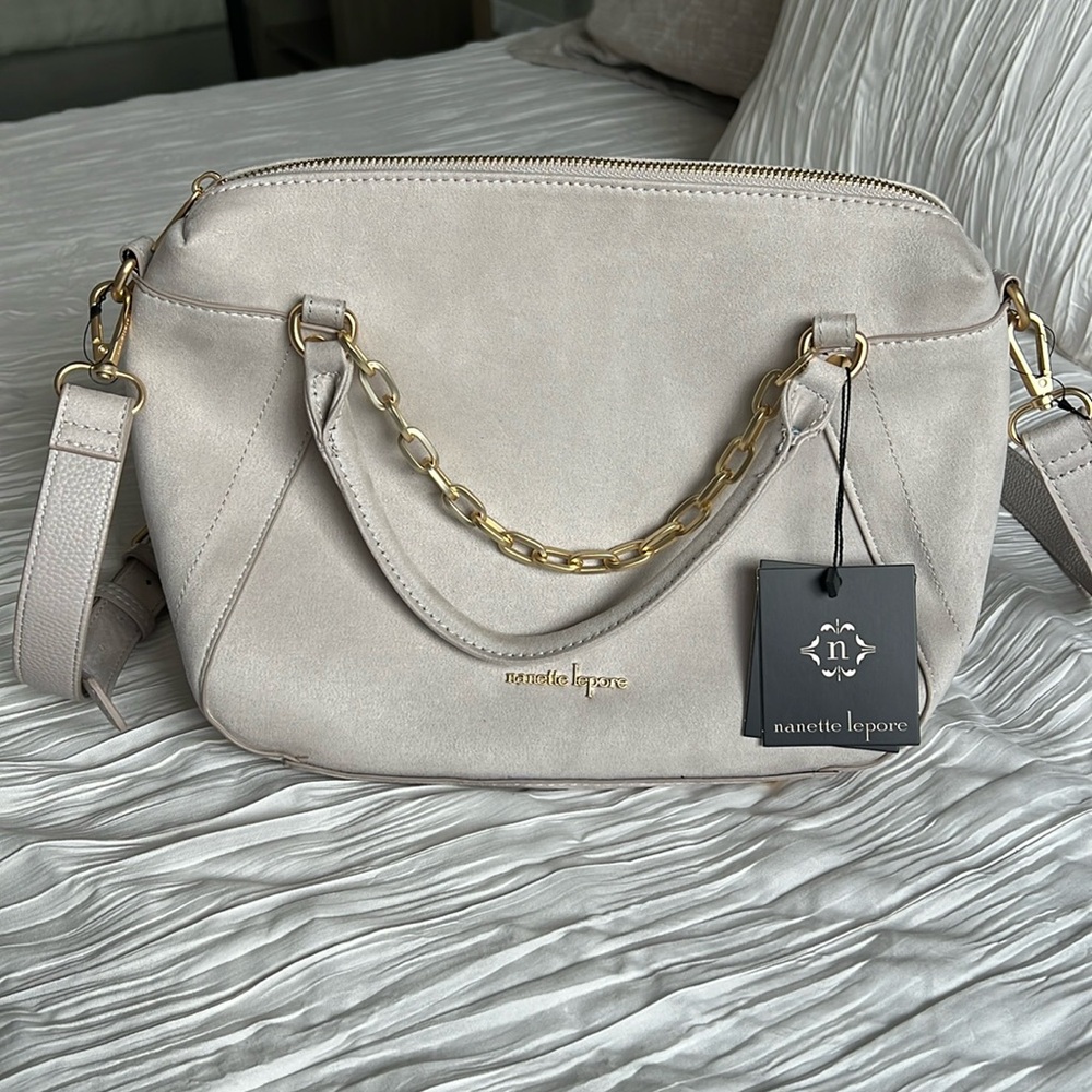 NWT Nanette Lepore suede satchel bag